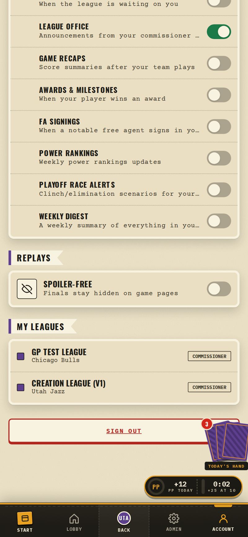 Account › Replays with the Spoiler-free switch