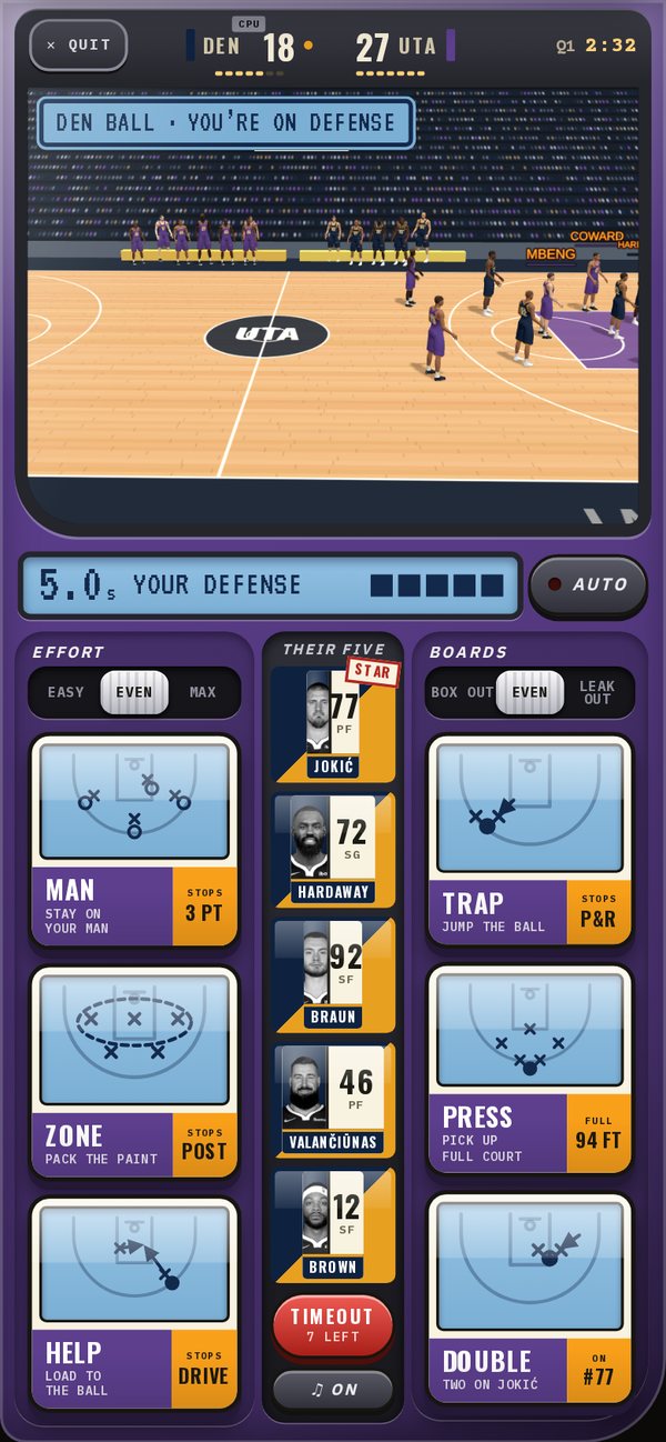 Defense: Man, Zone, Help, Trap, Press, Double