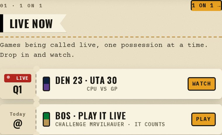 Live now on the Dash: a ticket stub with the live score